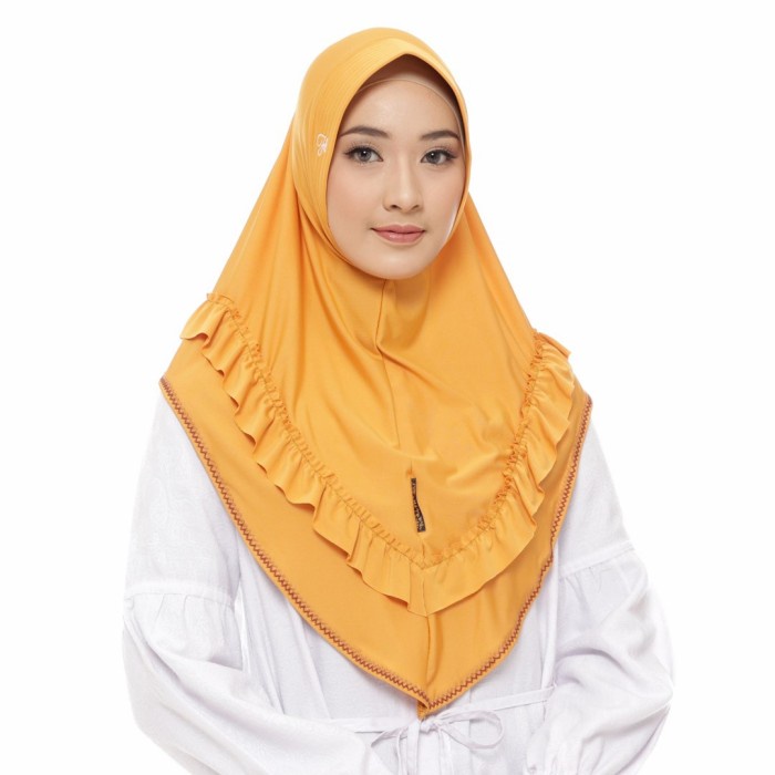 Tiara Rample - Hijab Jilbab Bergo Khimar Instan Renda Jersey Premium