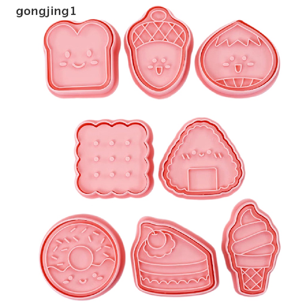 Ggg 8Pcs/set Cookie Cutters Fondant Cutter Cetakan Kue Kering Plastik DIY Fondant Pastry Decorag Baking Alat Masak ID