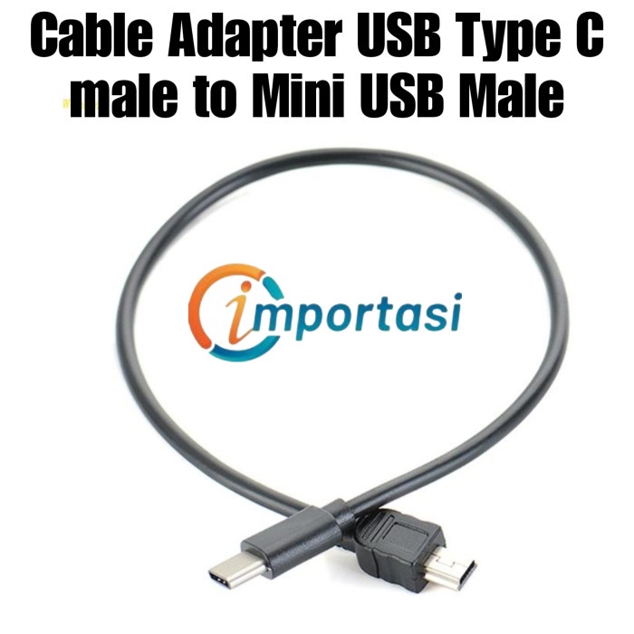 Cable Adapter USB TYPE C Male to MINI USB Male OTG Converter Kabel