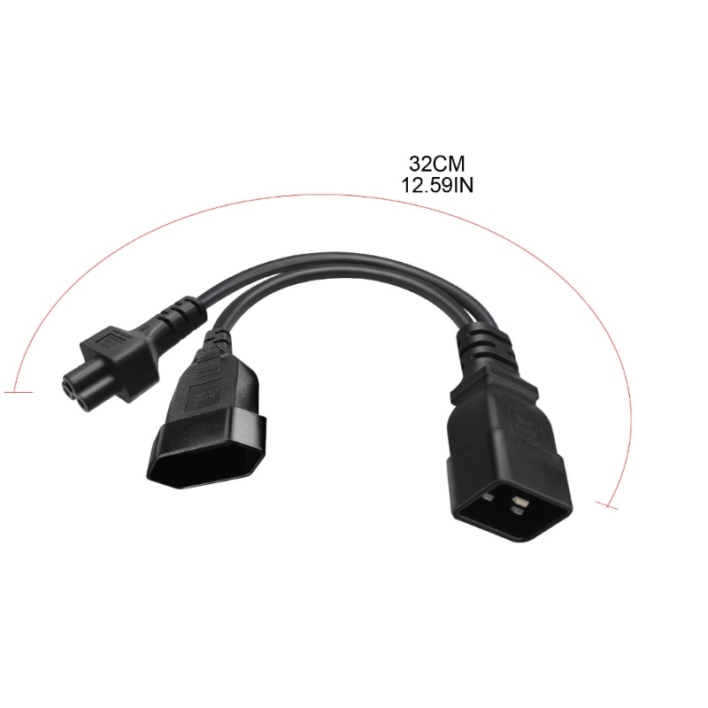 Zzz IEC320-C20 Male to IEC320-C5 +EU4 0mm Female Adapter Cord Y-splitter Power Line