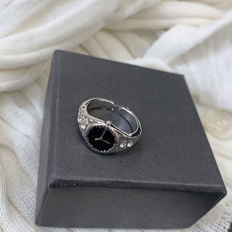 Cincin Gaya Jam Tangan Korea Desain Unik Sederhana Niche Open Ring