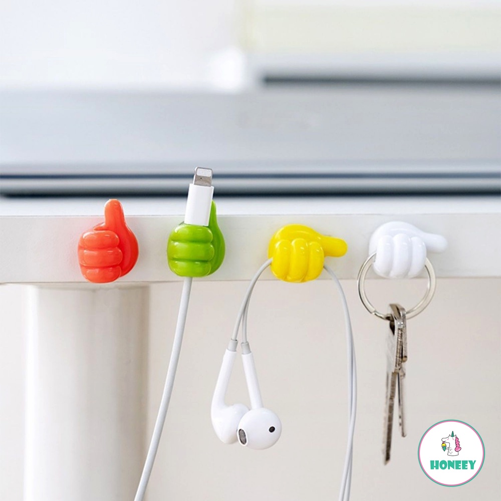 Klip Holder Organizer Kabel Multifungsi Kait Jempol Kawat Kait Dinding Gantungan Penyimpanan Tempat Kabel Earphone Mouse Mobil Rumah