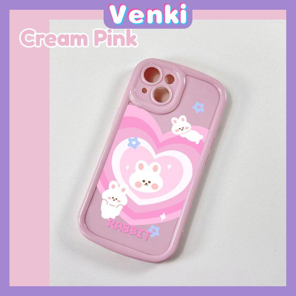 Case for iPhone 11 Soft TPU Glossy Round Edges Case Pink Heart Cute Cartoon Rabbit Camera Protection Shockproof For iPhone 14 13 12 11 Pro Max 7 8 Plus X XR