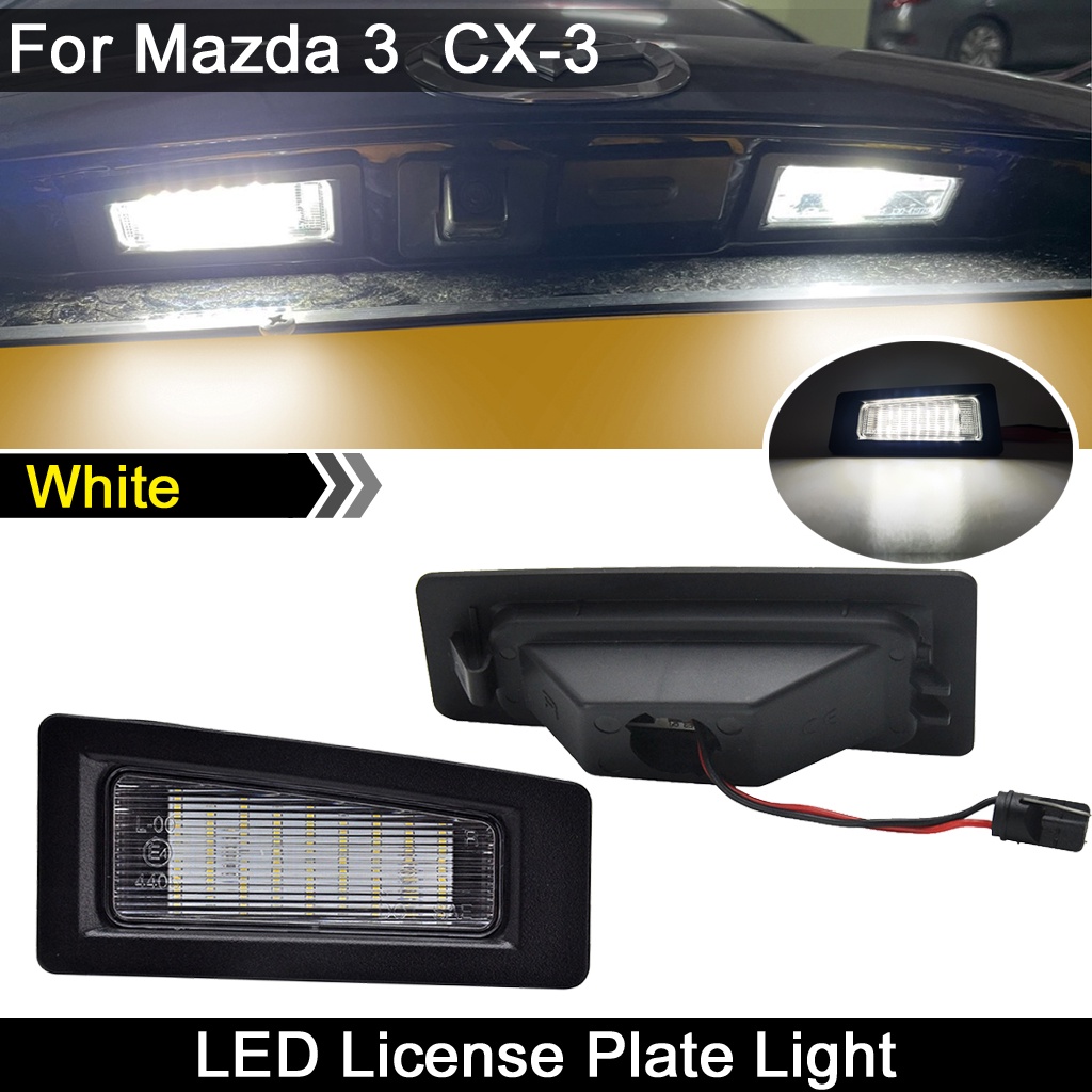 2pcs Lampu Plat Nomor Plat LED Putih Lampu Untuk Mazda 3axela 2014-2018 Untuk Mazda CX-3 CX3 2016-UP