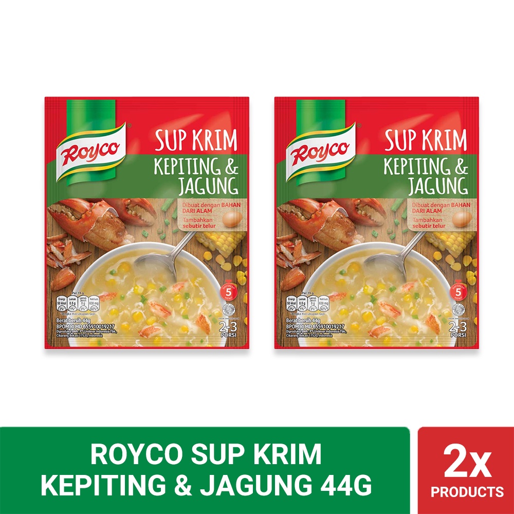 Royco Sup Krim Kepiting & Jagung 44g Twinpack