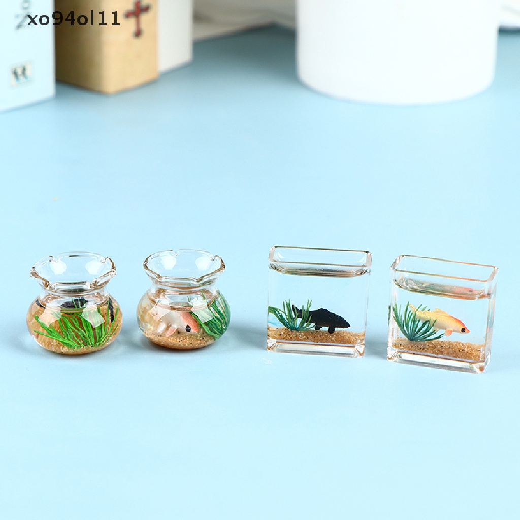 Xo Rumah Boneka Ikan Mini DIY Resin Transparan Ikan Mas s Miniatur Dekor OL