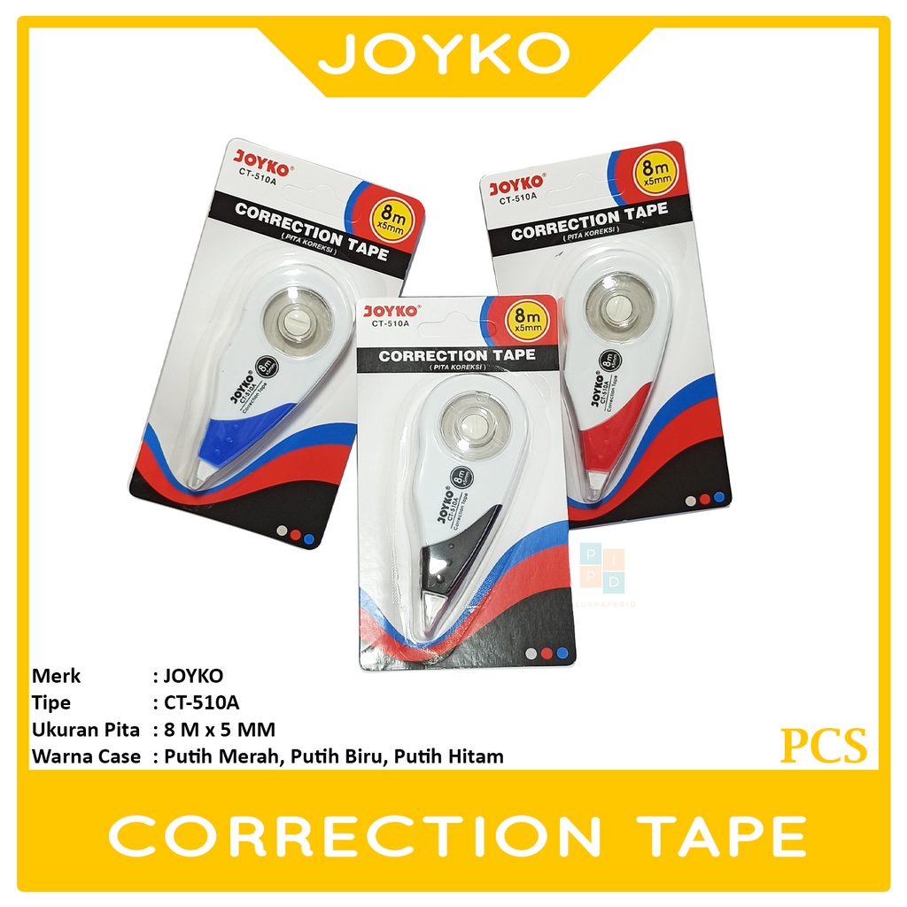 

JOYKO - Correction Tape CT-510A Tipe-Ex Kertas - Pcs
