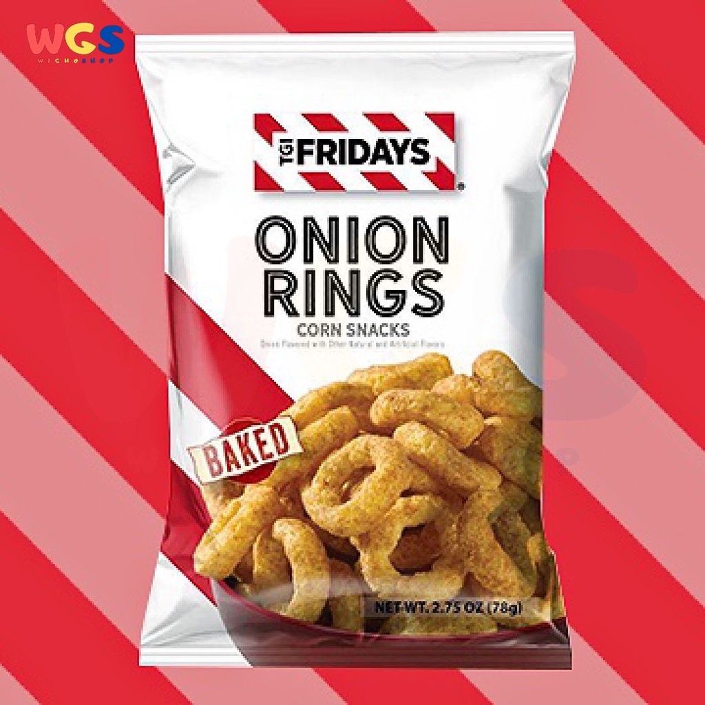 TGI Fridays Onion Rings Corn Snacks With Natural Flavor 2.74oz 78g