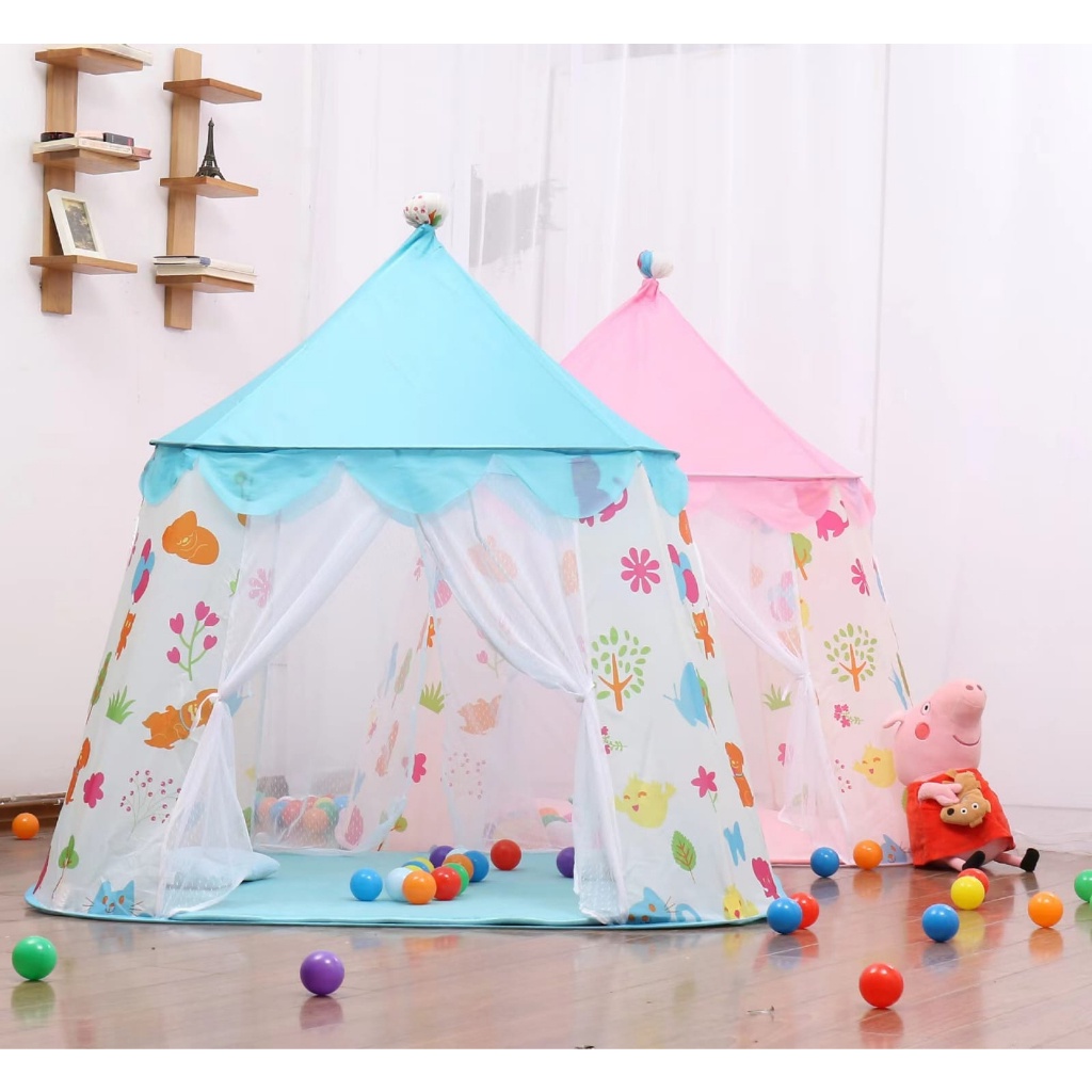 WE Tenda Anak Model Rumah 2 Pintu Warna Warni Tenda Castle Tenda Princess Anak Rumah