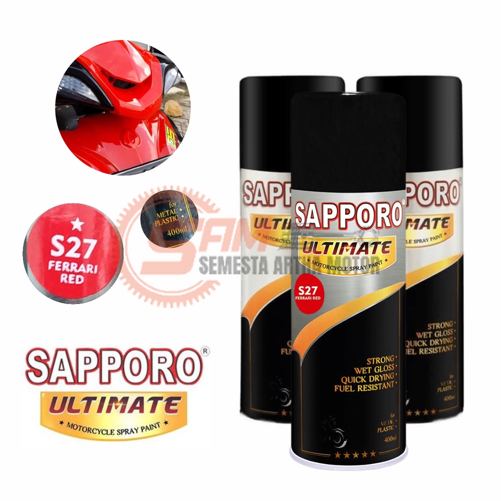 

Pilox Sapporo Ultimate Ferrari Red S27 Cat Semprot Merah Pilok Metal Plastik Aerosol Spray