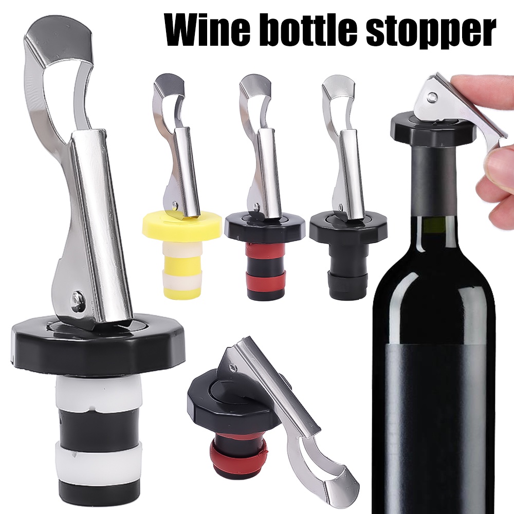 1pc Fresh Wine Keeper Reusable Stainless Steel Wine Stopper Anggur Stopper Dengan Pembuka Botol Champagne Handheld Type Opener Aksesoris Gadget Dapur