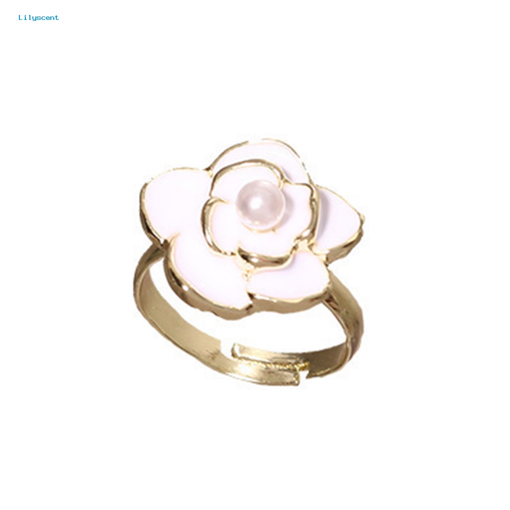 Lilyscent Cincin Jari Telunjuk Ringan Aksesori Perhiasan Dekorasi Bunga Knuckle Ring Electroplating