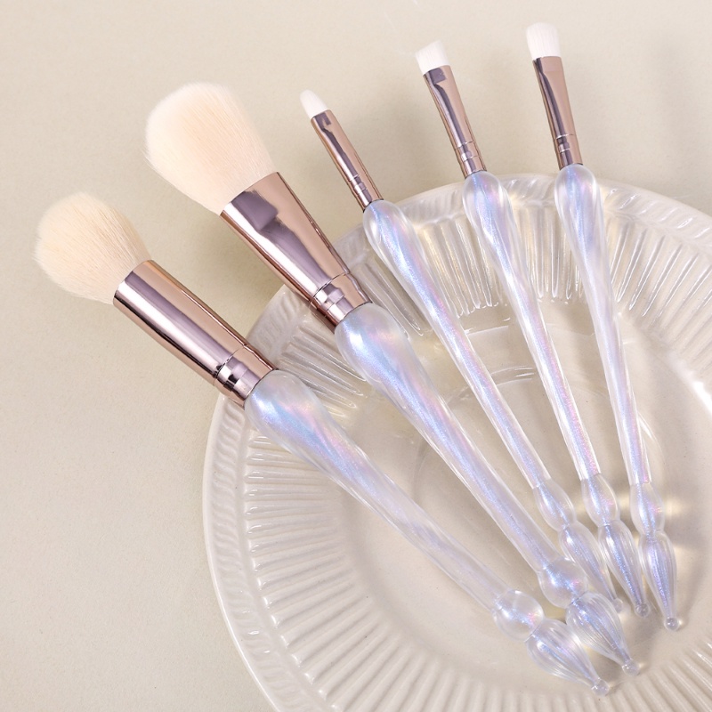 5pcs/set Lighthouse Shape Crystal Makeup Brushes Bedak Wajah Blusher Eyeshadow Make Up Blending Glitter Brush Kosmetik Alat Kecantikan