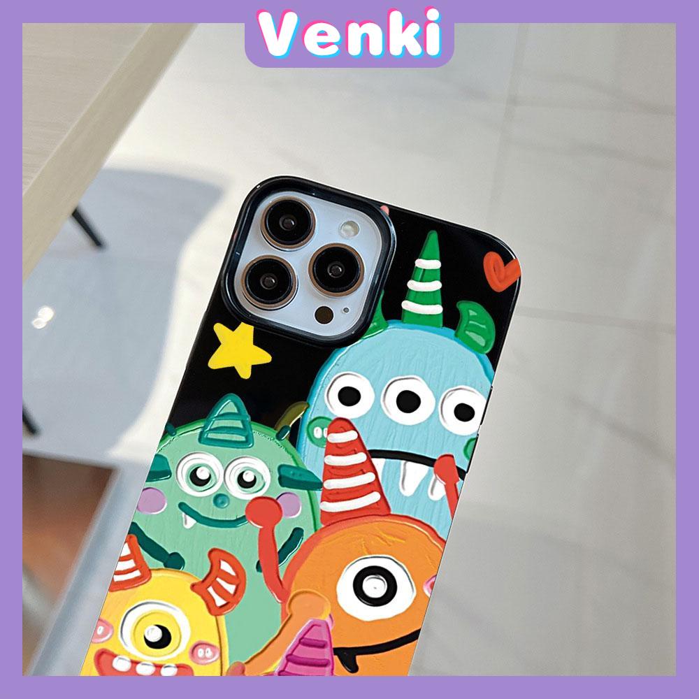 Case for iPhone 11 Soft TPU Glossy Black Candy Case Cute Cartoon Monsters Camera Protection Shockproof For iPhone 14 13 12 11 Pro Max 7 8 Plus X XR