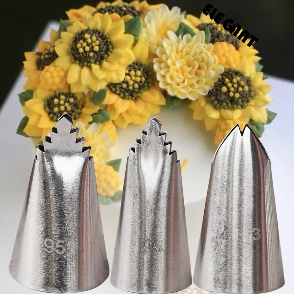 [Elegan] Pastry Nozzle Alat Dekorasi Kue Bentuk Gigi Gergaji Stainless Steel Pastry Tools Baking Tools Daun Nozel