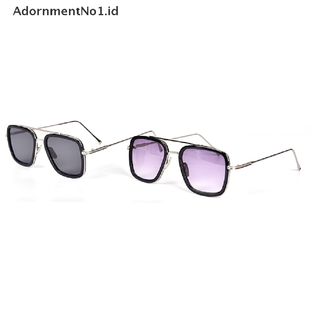 [AdornmentNo1] Tony Stark Kacamata Hitam Pria Square Metal Avengers Sun Glasses Eyewear Hot  [ID] Baju Kaos Distro Pria Wanita Lengan Panjang [ID]