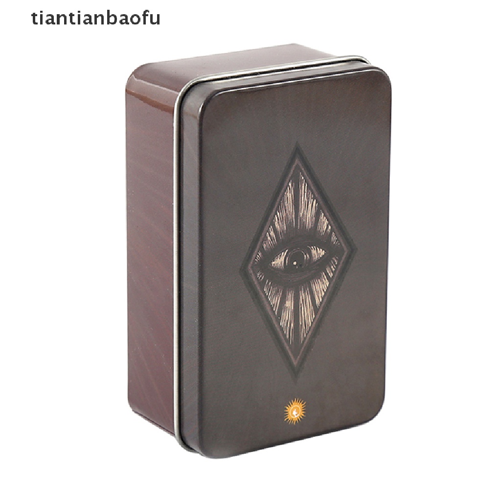 [tiantianbaofu] Kotak Besi Light Vision Tarot Card Ramalan Ramalan Deck Party Game w/Butik Manual