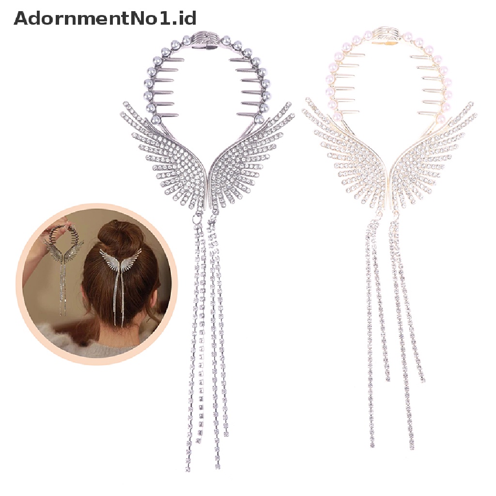 [AdornmentNo1] Cakar Klip Rumbai Berlian Imitasi Elegan Untuk Wanita Fashion Butterfly Wing Hair Clip [ID]