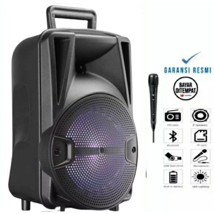 PALING BESARRR Speaker Bluetooth Kimiso 3381 Free Mic karaoke player Speaker Subwoofer aktif 6.5inc 