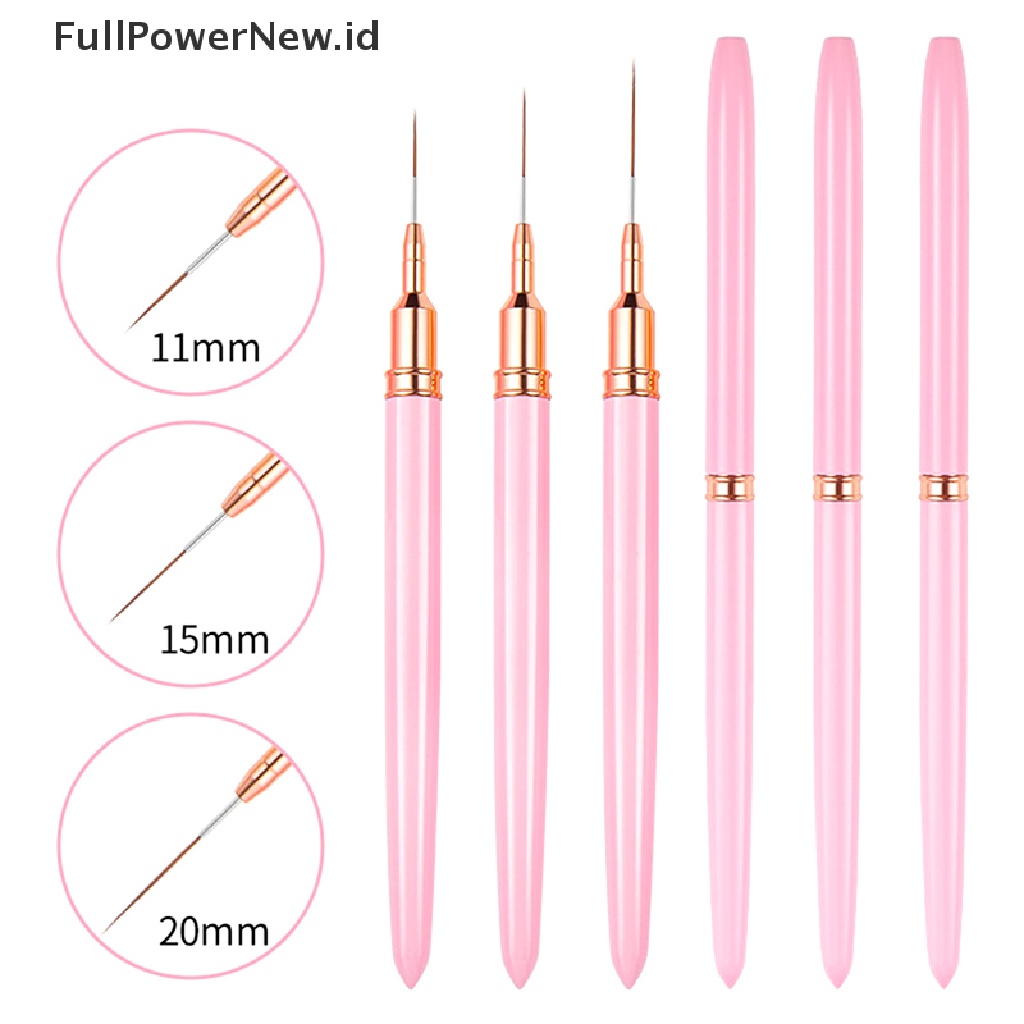 Power 1Pcs Nail Art Liner Brush Pen Salon Menggunakan Sikat Rambut Nylon Manicure Tools ID