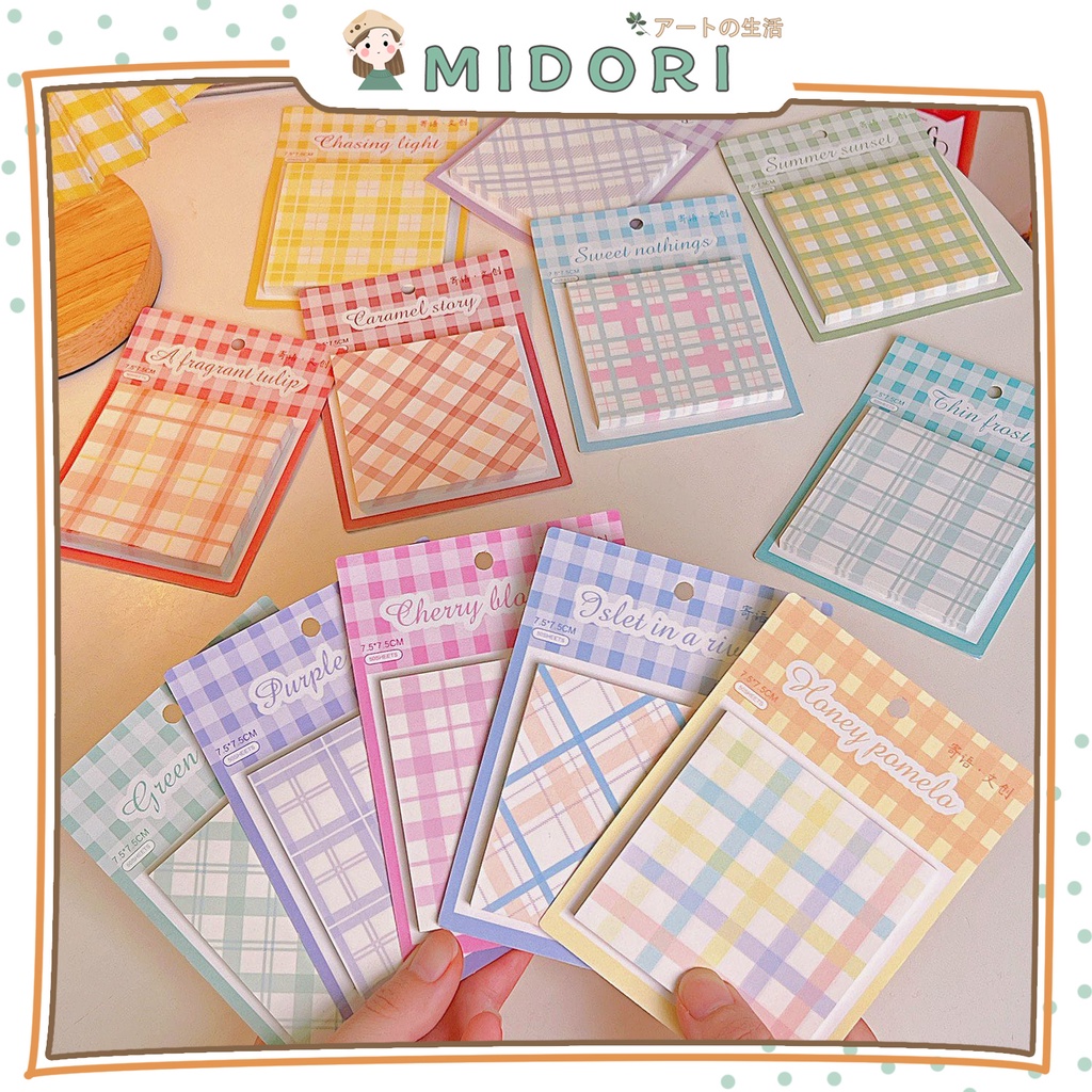 

[MIDORI] 50Lembar MEMO PAD GRID WARNA-WARNI Note Paper Notepad - C0037