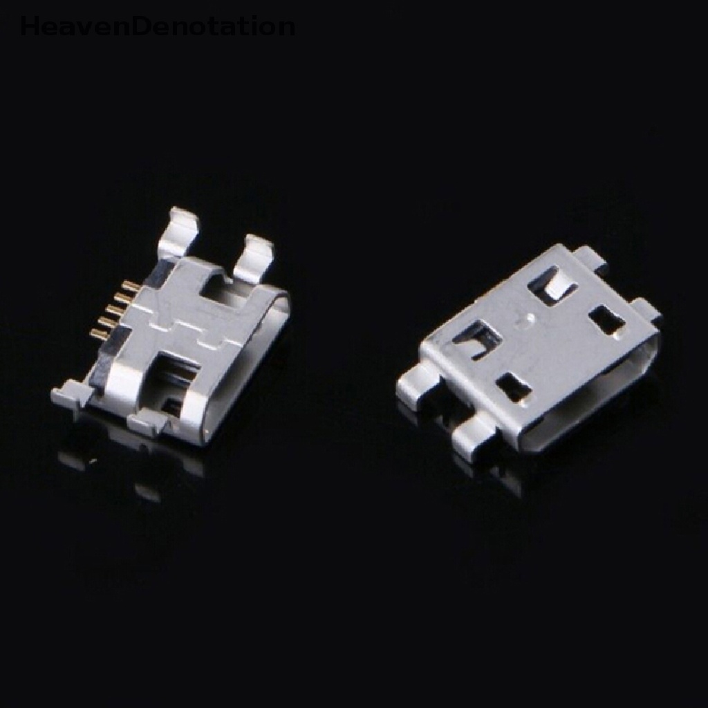 [HeavenDenotation] 10pcs Tipe B micro usb 5pin female charger mount Konektor jack port socket HDV