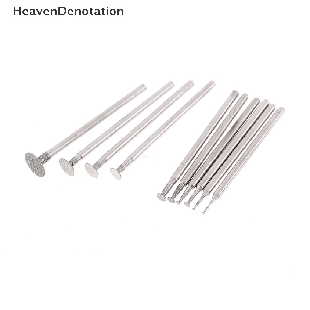 [HeavenDenotation] 10pcs Aksesori Mata Gerinda Ultra-Tipis T Head Shank Diamond Mounted Point Tool HDV