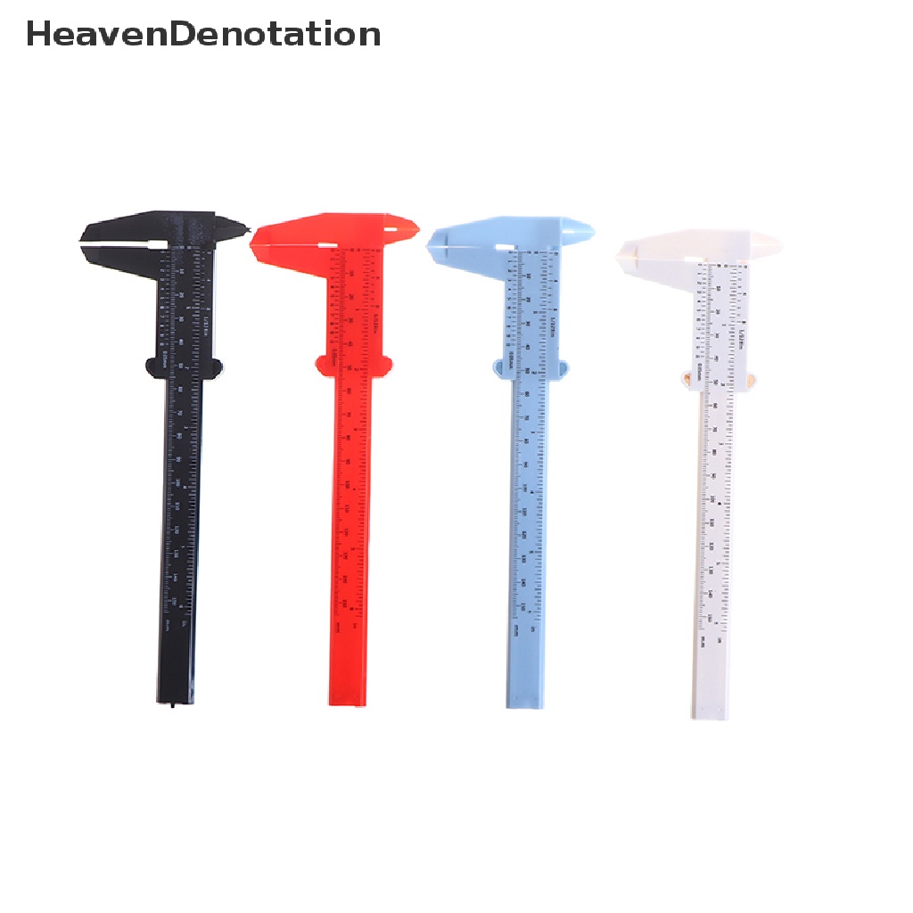 [HeavenDenotation] 0-150mm Skala Penggaris Ganda Plastik Vernier caliper Ukur Siswa Alat Penggaris HDV