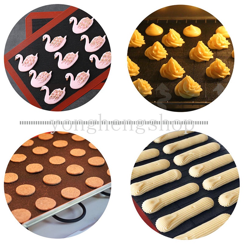 Alas Loyang Silikon Berlubang Anti Lengket Tahan Panas Oven Sheet Liner Cookie Roti Macaron Bakery Alat Memanggang Pad Dapur DIY Bakeware Aksesoris