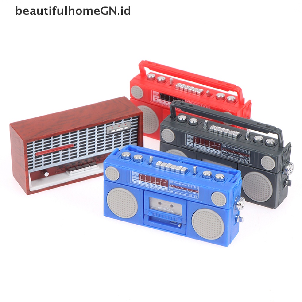 {Cantik} 1: 12rumah Boneka Miniatur Radio Model Recorder Player Mainan Boneka Furniture Decor~