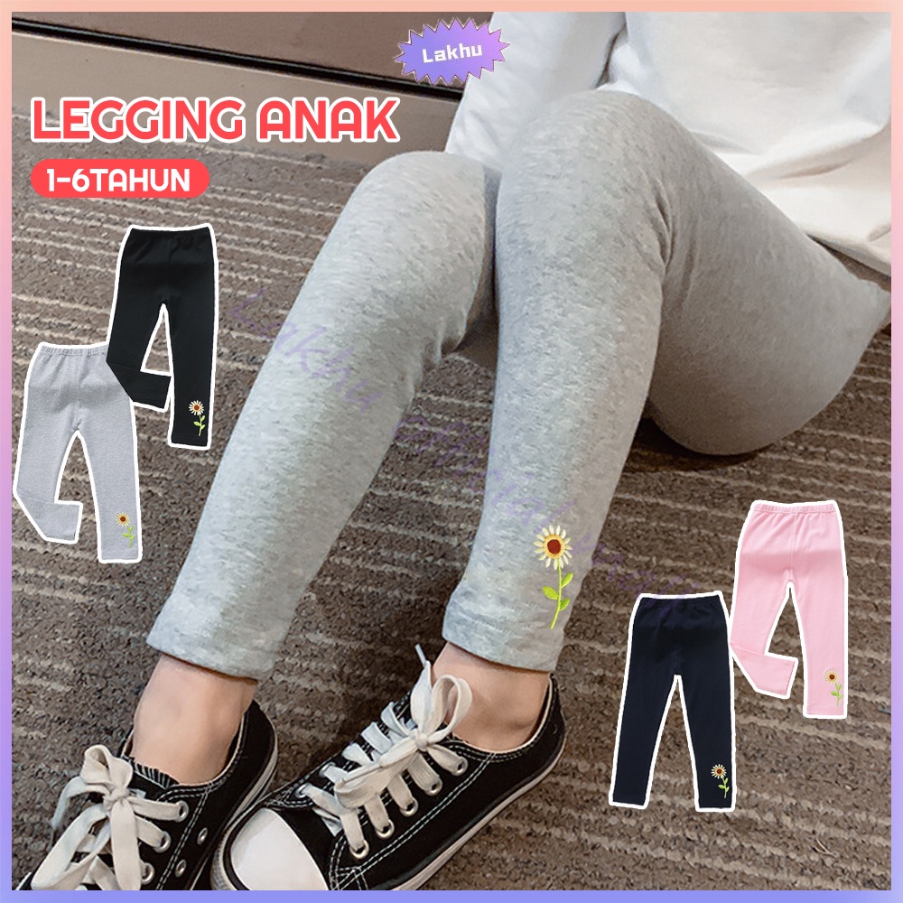 Lakhu Celana Legging Anak Cewe/ Legging Anak Perempuan Import Bahan Adem