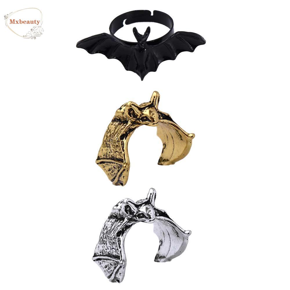 Mxbeauty Gothic Kelelawar Cincin Unik Vintage Wanita Festival Cosplay Aksesoris Kepribadian Hadiah Hari Valentine Paduan Gaya Korea Jari Cincin