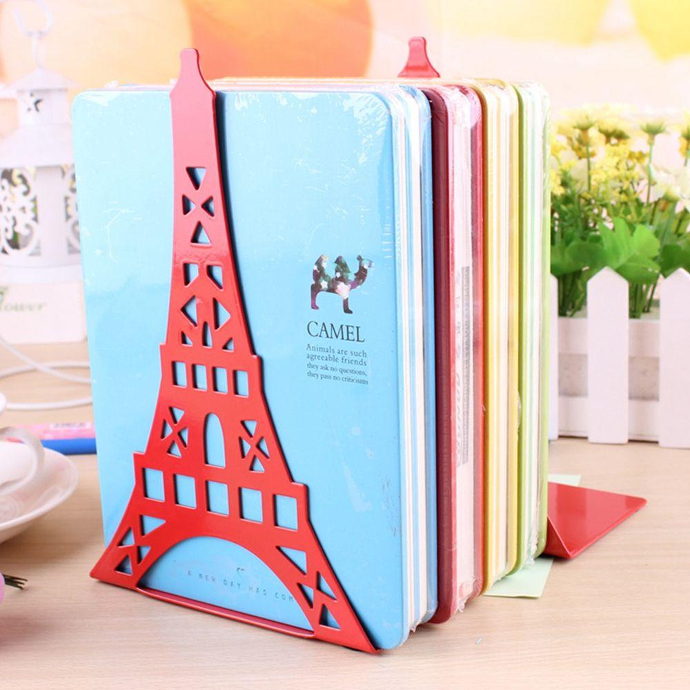 Lanfy bookend Menara Besi bookend Desk Organizer Desktop Storage Alat Tulis Rak Baca