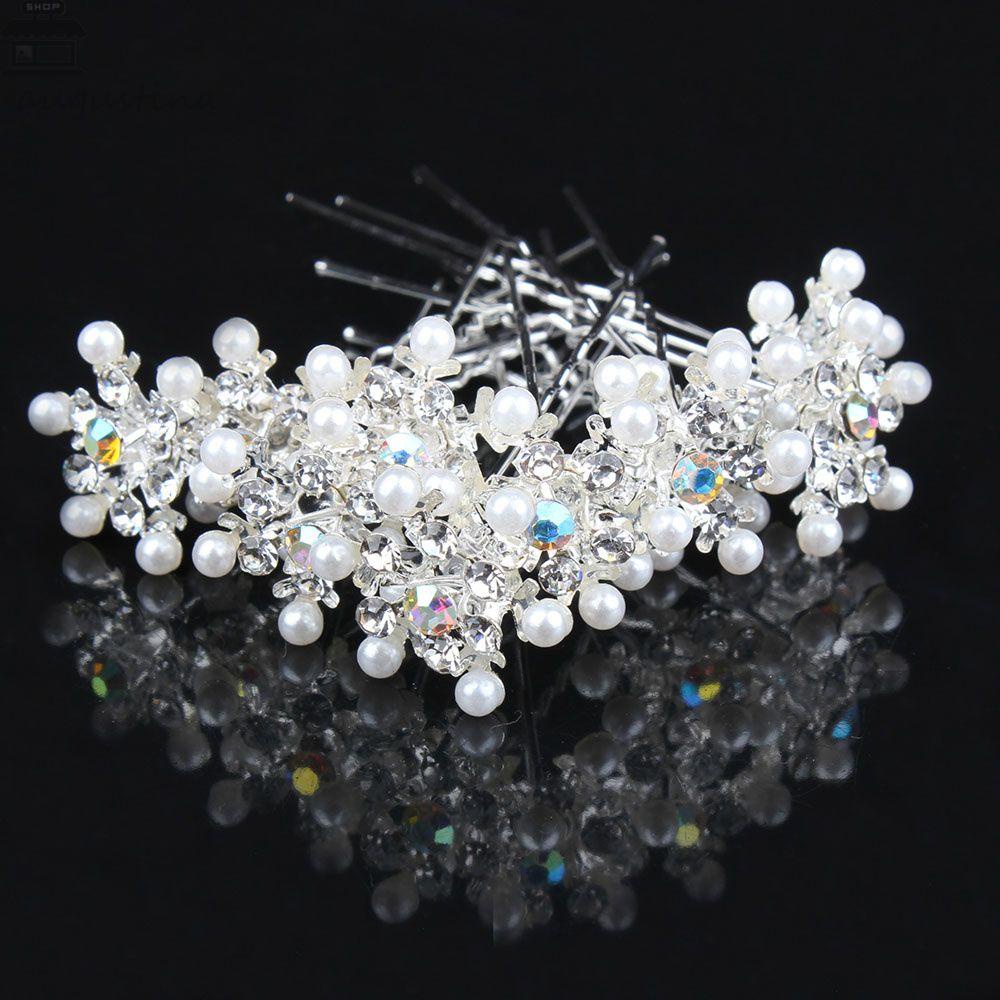Agustinina Jepit Rambut Pesta Bridal Wedding Snowflake Headwear