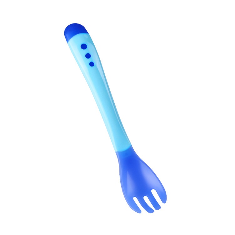 BOP SENDOK GARPU MAKAN BAYI SILIKON SENSOR SUHU PANAS | PERALATAN MPASI ANAK BALITA BATITA BPA FREE | SET SPOON FORK TEMPERATURE COLOR CHANGING SILICONE GOOD QUALITY