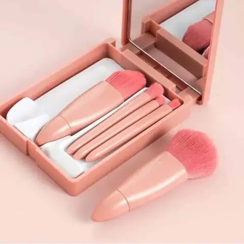 Alibaba1688 Make Up Brush Set Kuas Make Up Portable Plus Cermin