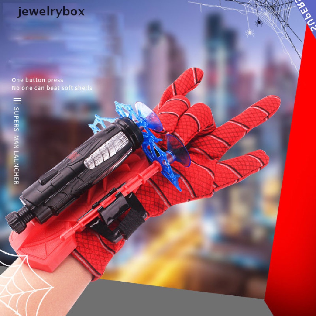 [jewelrybox] New Mainan Spider Man Plastik Cosplay Spiderman Set Peluncur Sarung Tangan Mainan Lucu Butik