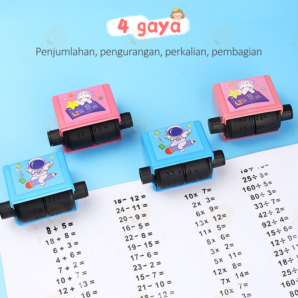 Poney Stempel matematika roll untuk belajar math Stempel matematika roll lucu Stempel perkalian