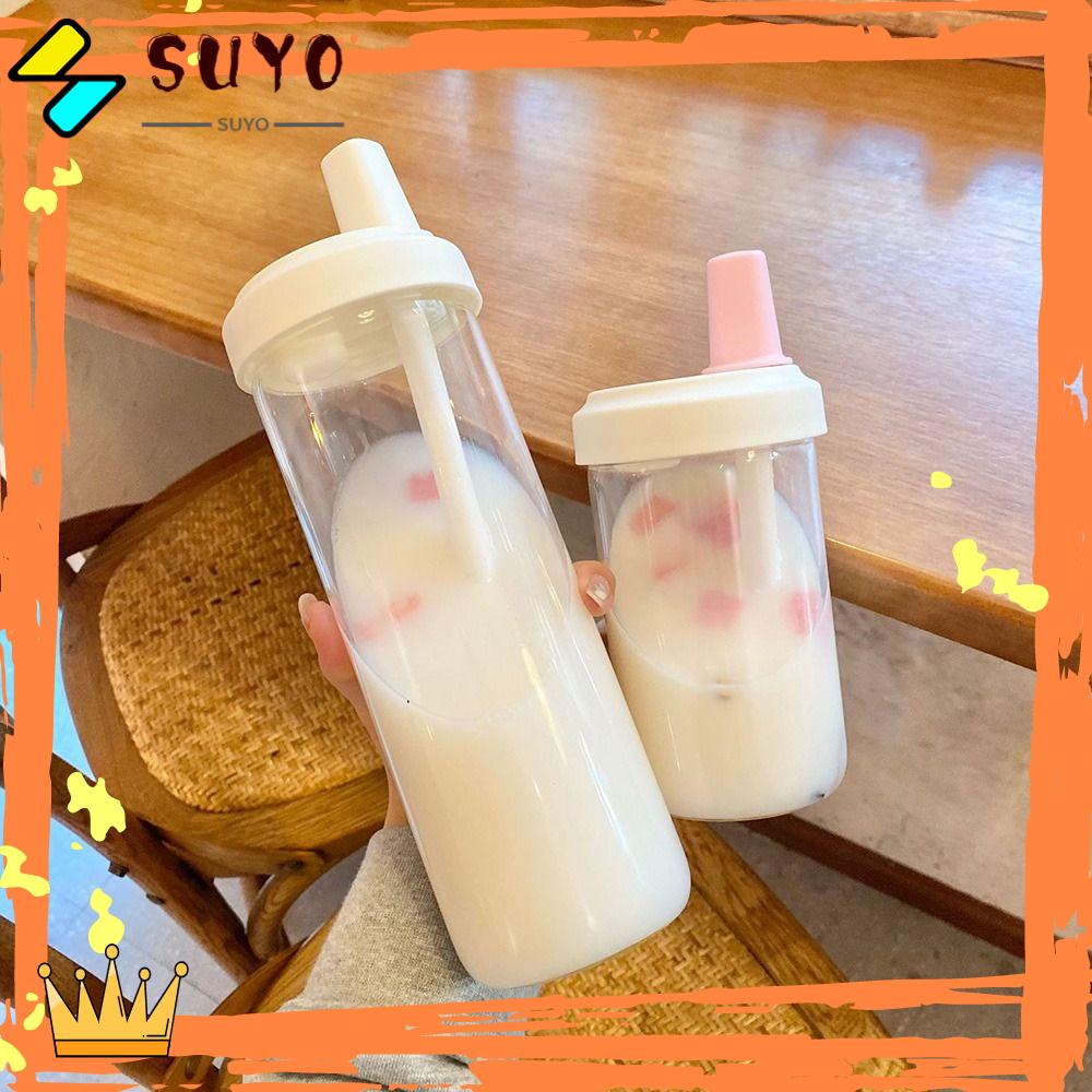 Suyo Cangkir Jerami Outdoors Student Portable Water Cup Ketel Plastik Kapasitas Besar