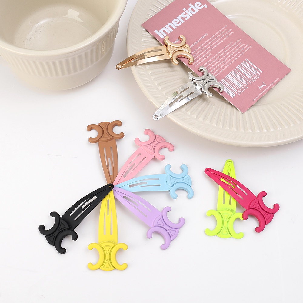 Gadis Vintage Logam Manis Klip BB/Ukuran Besar Macaron Poni Klip Hiasan Kepala/Fashion Sederhana Sisi Jepit Rambut/Kepribadian Eropa Dan Amerika Hairgrips