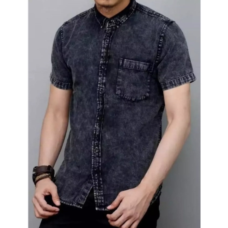 New_Bosse Denim Shirt - Kemeja Denim Pendek Pria
