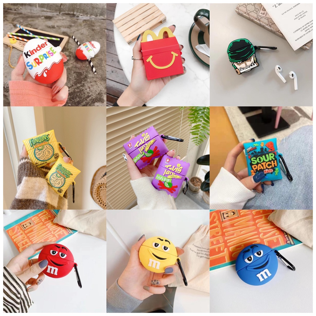 Seri Tas Snack Kreatif Case Pelindung Kompatibel Untuk AirPods Pro2 1 3 Earphone Case Bluetooth Silikon Pelindung Case