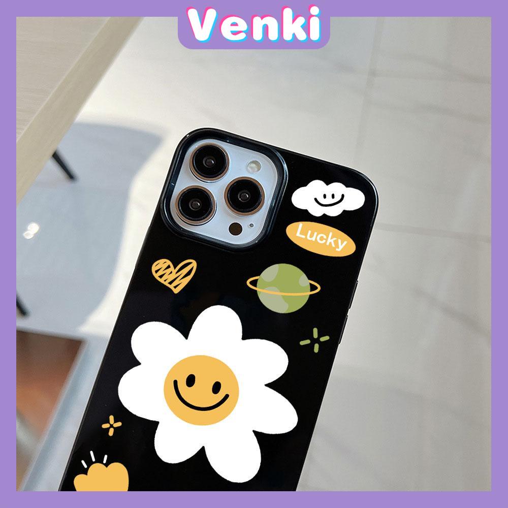 Case for iPhone 11 Soft TPU Glossy Black Candy Case Cute Flower Camera Protection Shockproof For iPhone 14 13 12 11 Pro Max 7 8 Plus X XR