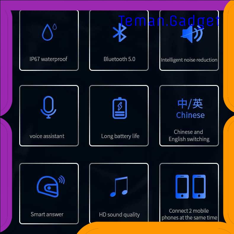 TG - OTO Vnetphone Intercom Headset Bluetooth Helm Motorcycle Anti Interference - BT-12