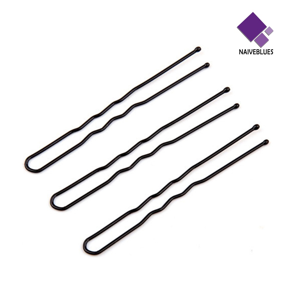 &lt; Naiveblues &gt; 50pcs Hairclip Berbentuk U Gelombang Bobby Pin Salon Grip Hair Hairpin