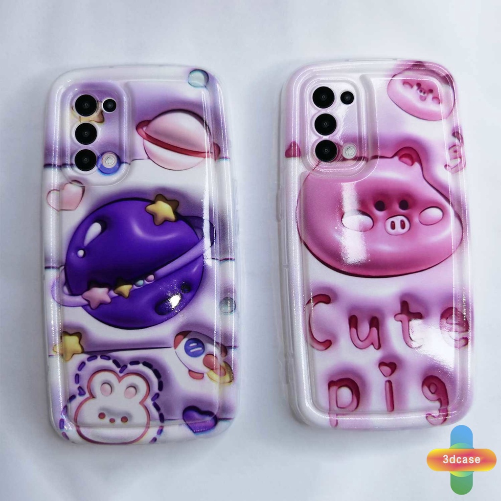 Soft Case Realme C30 C30S C33 C21 C31 C35 C25 C11 2021 C21Y C15 C20 C3 C12 C2 C25S 10 5S 5 5i 9i C17 7i C1 C25Y C2 C3i 6i C20A  Narzo 20 10 10A 20A 30A 50A 50i Prime A7 A5S A15 A16 A17 A53 A53S A57 A77 Cute Pig Camera Lens Protection Soap Case