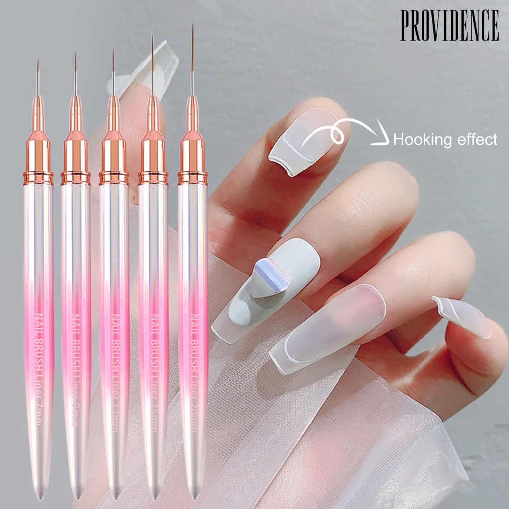 Providence7 /9 /12 /15 /20mm Sikat Kuku Profesional Ultra-Tipis Tip DIY Garis Nail Art Liner Brush Line Drawing Pen UV Gel Lukisan Brush Manicure Tools