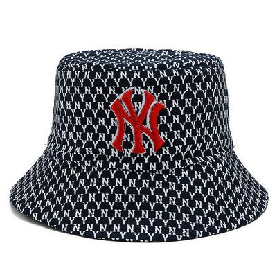 Topi Bucket New York NY New Best Seller Limited Double Color Bolak Bal - Navy