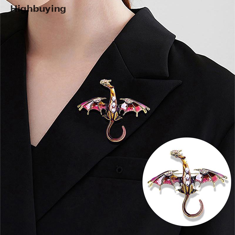 Hbid Trendy Klasik Naga Terbang Bros Untuk Wanita Pria Desain Baru Legend Animal Brooch Pin Mantel Pakaian Pin Perhiasan Hadiah Glory