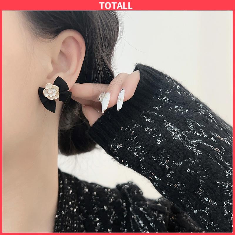 COD Anting bunga Camelia Korea anting busur Vintage Prancis anting premium desain untuk wanita-Totall